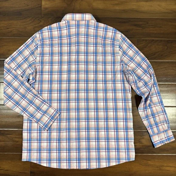 Southern Tide Men's Size Medium Parfait Pink Gaspee Plaid Sport Button Shirt - Picture 8 of 10